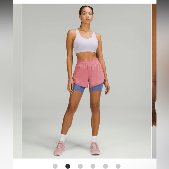 NWT Lululemon Track That 2-in-1 High-Rise Short 6" / Brier Rose / Water Drop - Picture 2 of 6